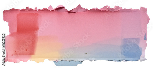 A strip of torn watercolor paper. Isolated on transparent background. KI.