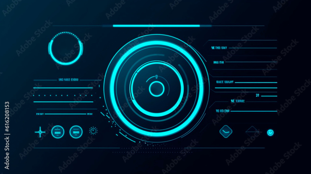 User interface, Technological style, Blue design
User interface, Technological style, Blue design