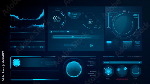 User interface, Technological style, Blue design 