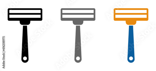 Disposable shaving razor vector icons