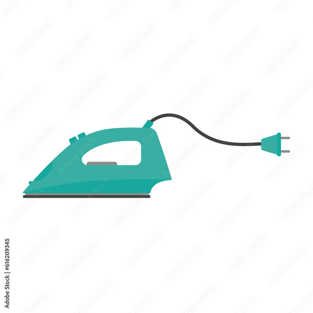 flat electric iron illustration on white background flat electric iron illustration on white background
