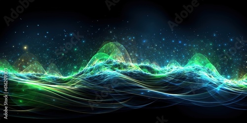 colorful waves on a black background