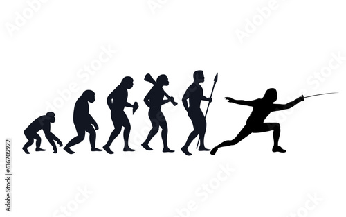 Evolution from primate to swordsman