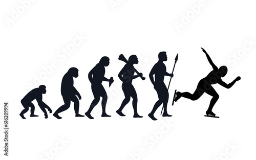 Evolution from primate to scating man