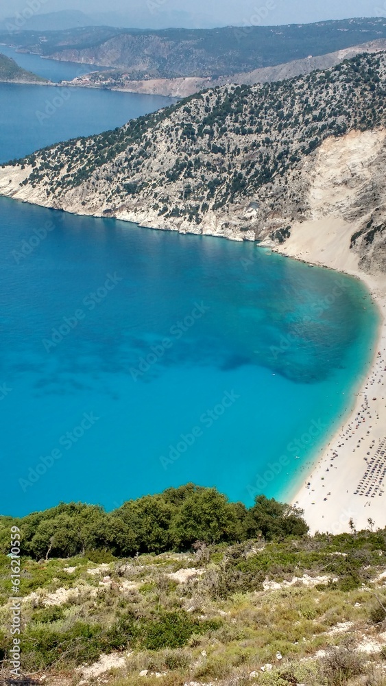 Obraz premium Greek Cliff View Landscape with perfect Water