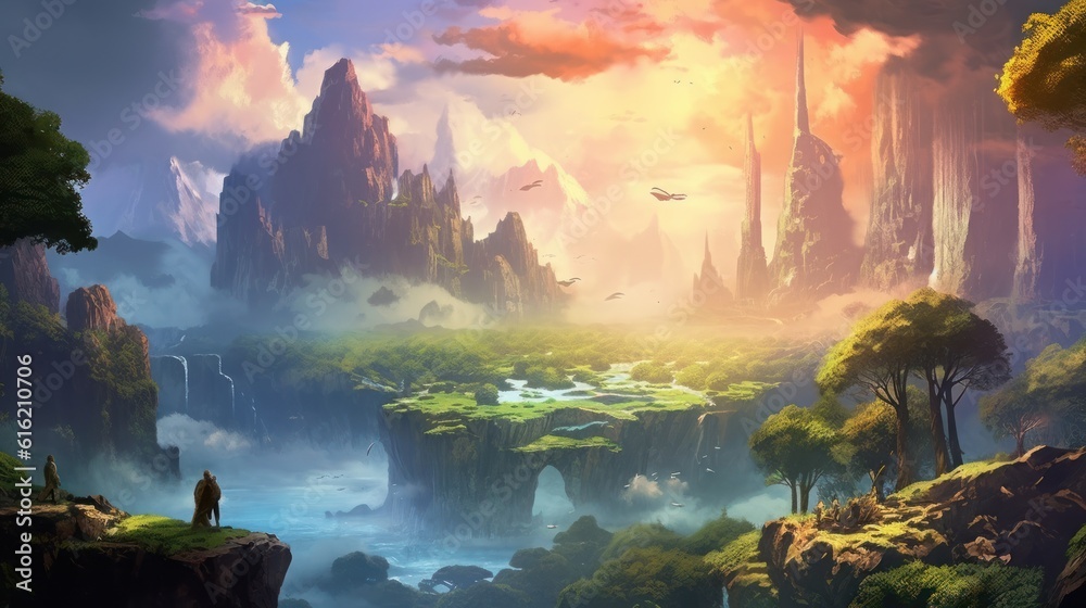 Fototapeta premium Fantasy Landscape Game Art