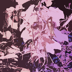 Foto auf Acrylglas Surrealismus Abstract design illustration of pastel colored leaves  © vali_111