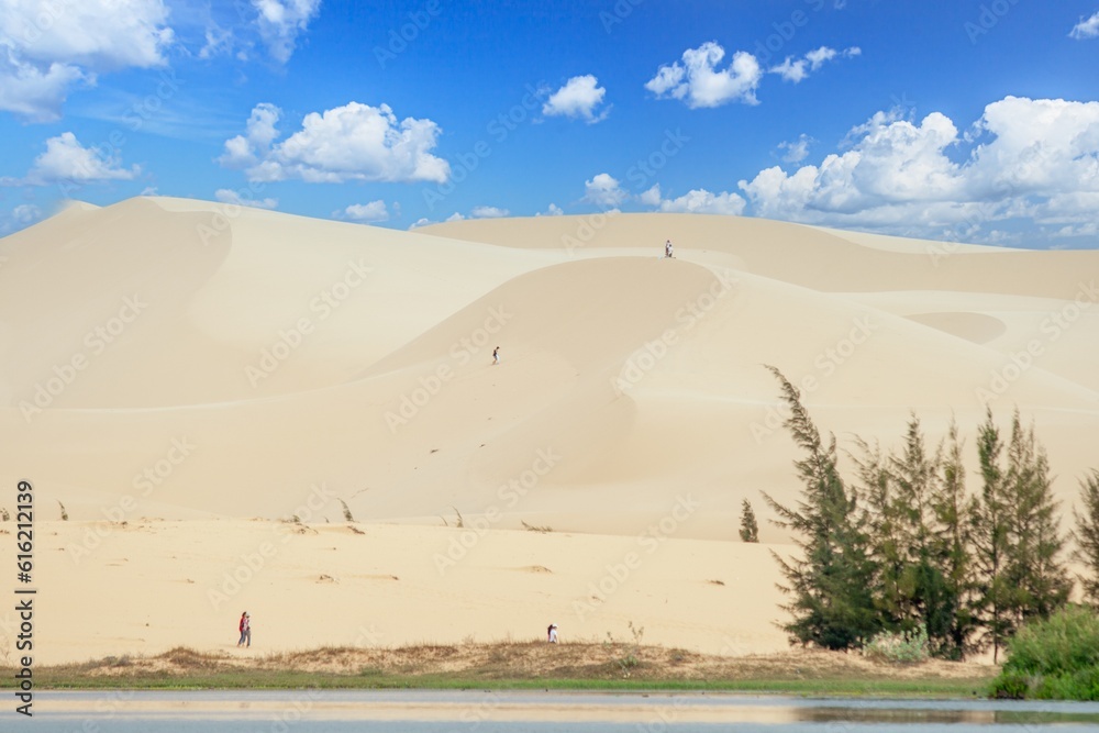 View of the majestic Mui Ne sand dunes near the Vietnamese town of Phan Thiet