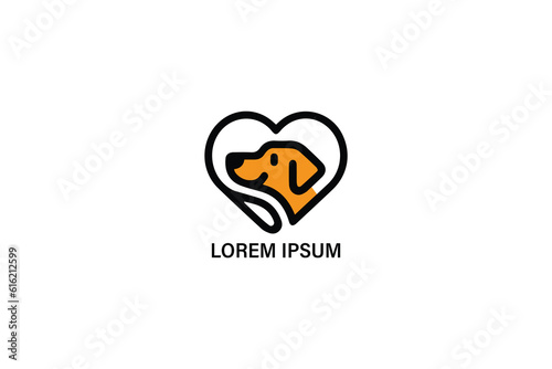 Dog care, pet love logo design, dog illustration, dog logo design, veterinary logo