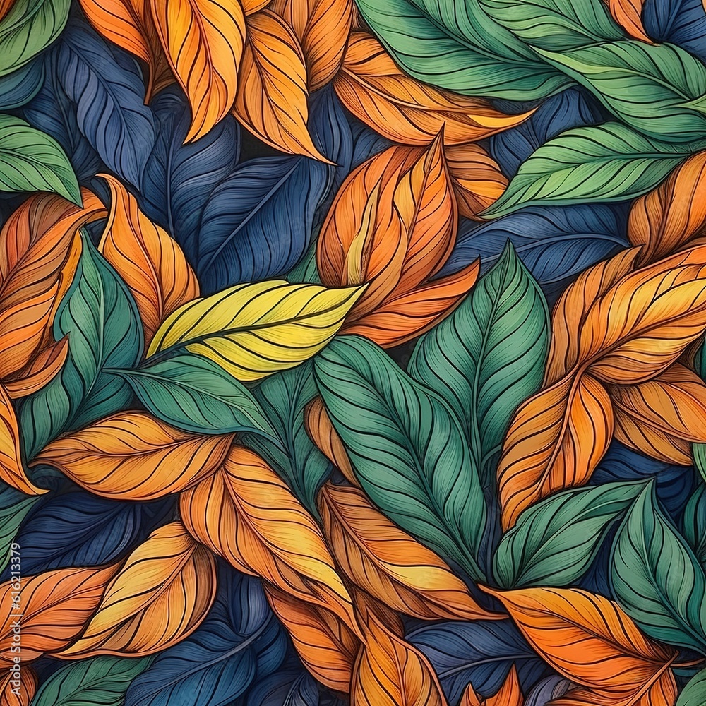 leaves background. Generated by AI.