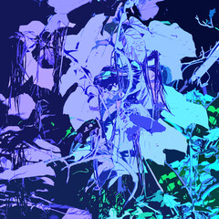 Foto auf Acrylglas Surrealismus Abstract design illustration of cold colors leaves  © vali_111