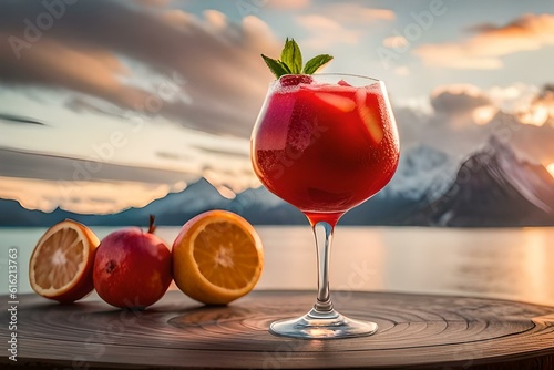 cocktail on the beach generated by AI tool