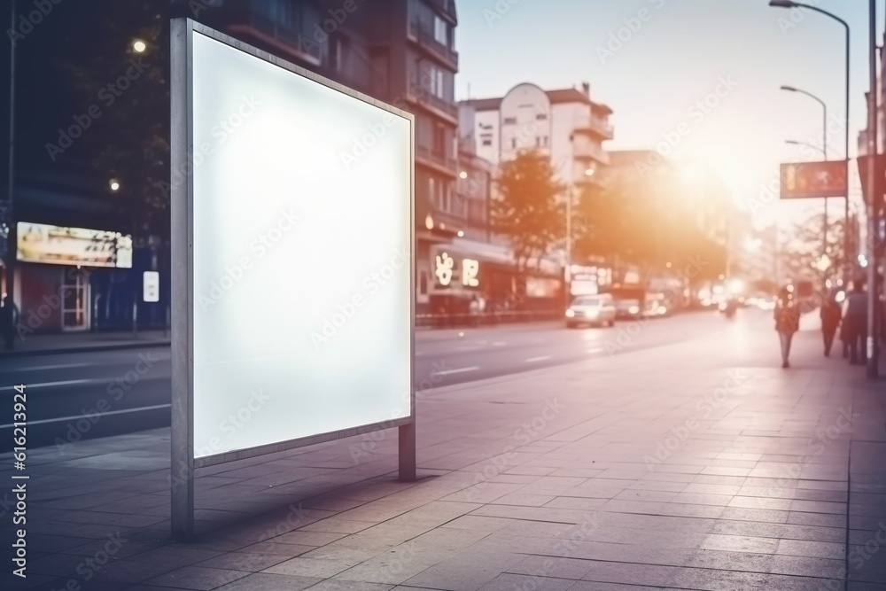 custom made wallpaper toronto digitalDynamic Advertising: Blank Mock-up Street Banner in a Crowded City. Generative AI