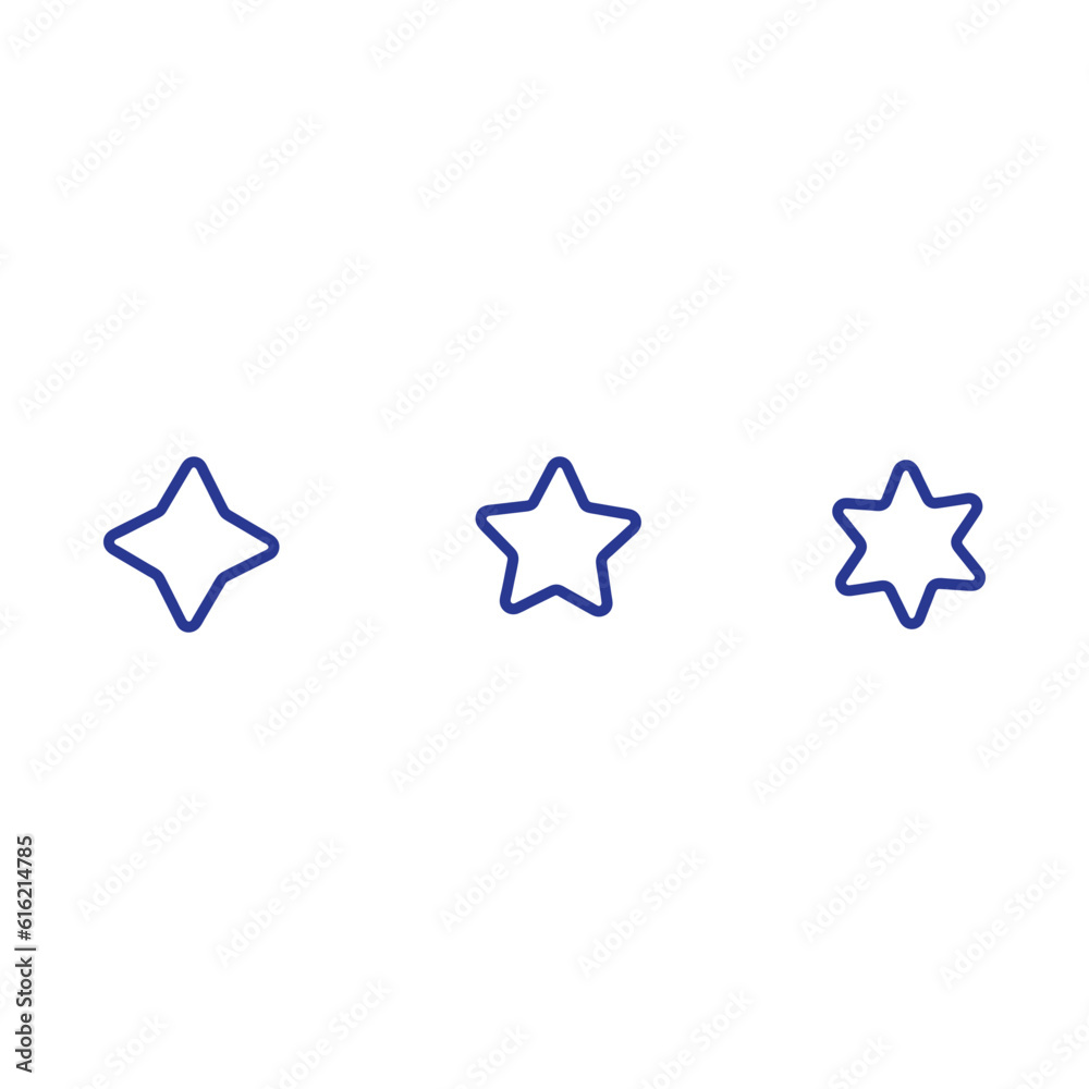 Vector set of simple  stars symbols. Star  icon collection 