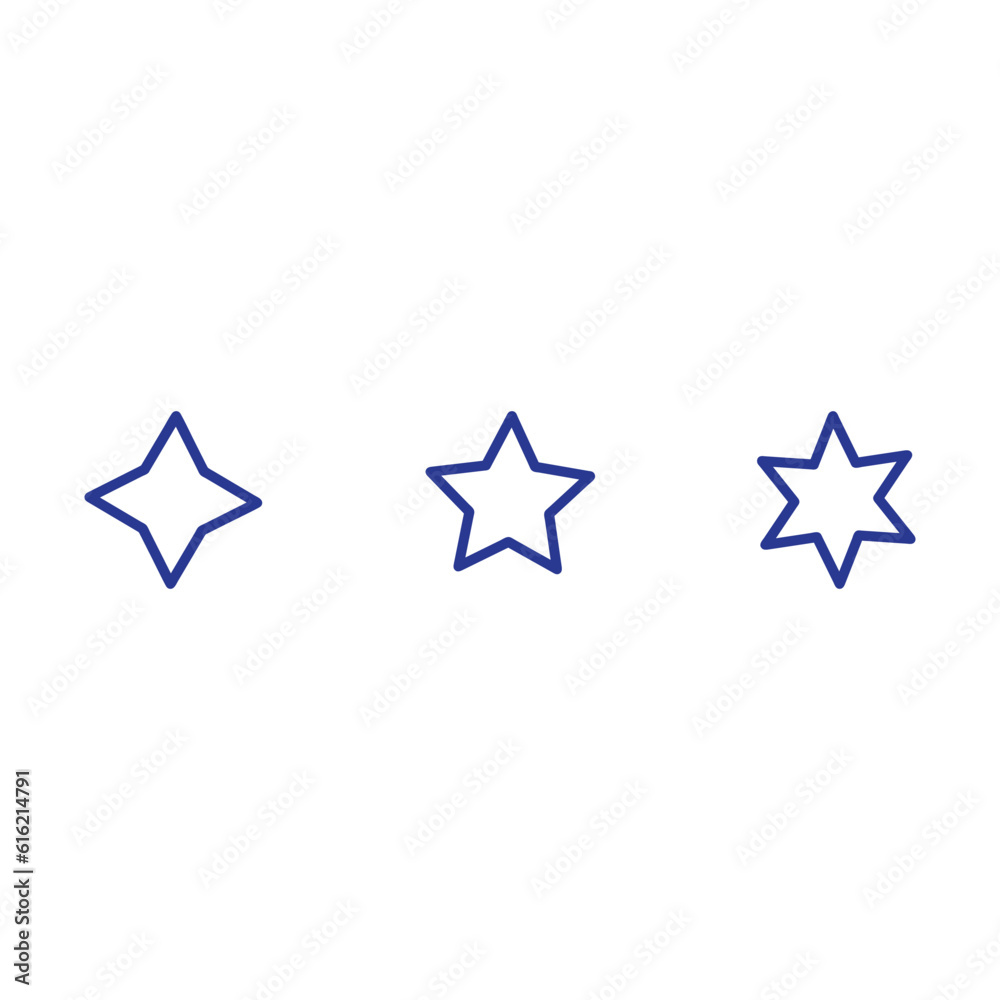 Vector set of simple stars symbols. Star icon collection Vector set of simple stars symbols. Star icon collection