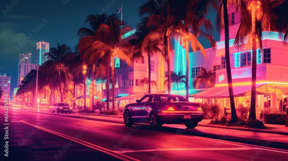 Obraz premium Miami Vibes Wallpaper Background