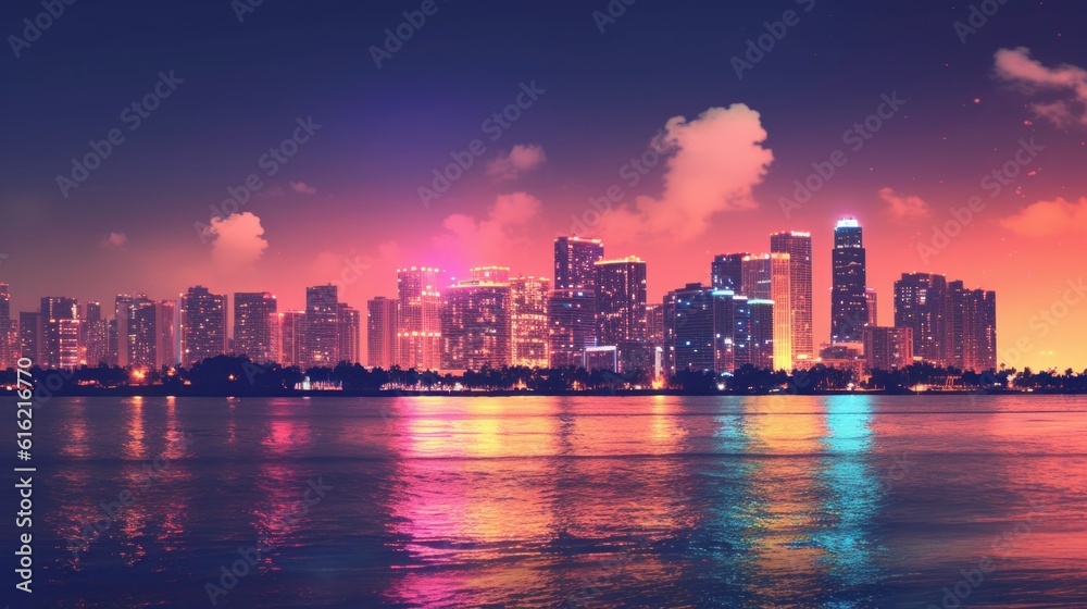 Obraz premium Miami Vibes Wallpaper Background