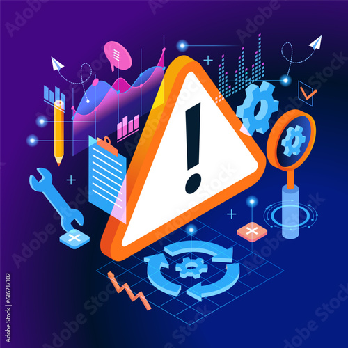 Incident Management process. Business Technology. Incident management banner web icon. Business process management with an icon of the incident, process, detection, analysis, initial support, restore,