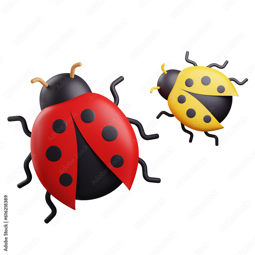 3d Ladybugs illustration with transparent background 3d Ladybugs illustration with transparent background
