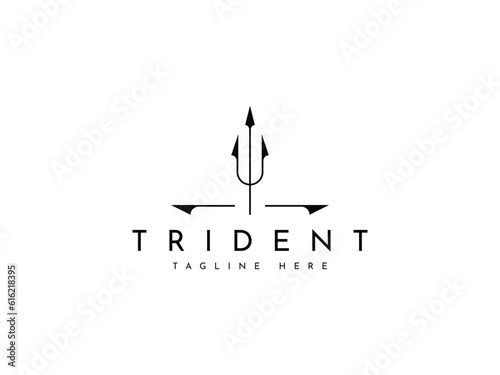 stylized trident logo design