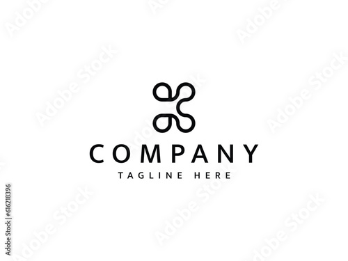 letter K tech initial logo design