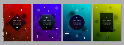 Vector illustration. Technology decorative backgrounds set. Design for business card, poster, promotion, layout, label, cover. Text bubble. Futuristic 3d style. Creative frame for quotation, speech