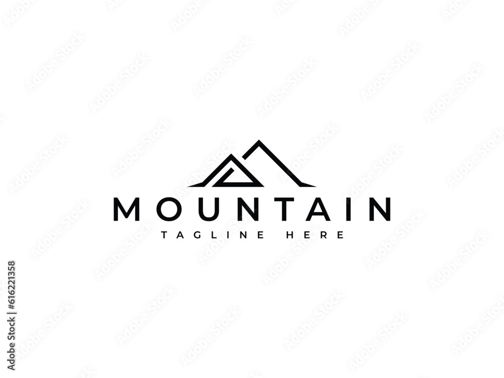 minimal mountain line logo design minimal mountain line logo design