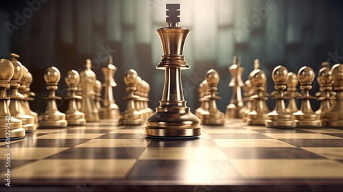 King chess checkmate on chess board, generative ai