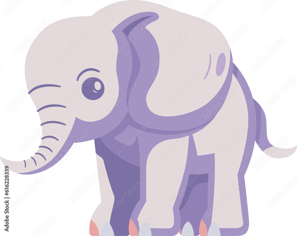 Fototapeta premium Cute elephant cartoon minimal