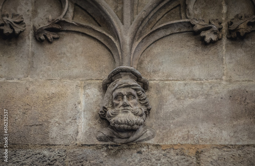 Canvas Print Closeup on Palace of the Government of Catalonia in Barcelona, Spain
