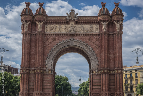 Arc de Triomf triumphal arch on promenade of the Passeig de Lluis Companys in Barcelona, Spain © Fotokon
