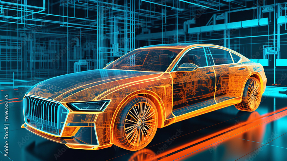 Automotive Engineer Uses Digital Tablet with Augmented Reality for Car ...