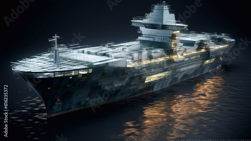 3D CG rendering of the transportation ship Generative AI