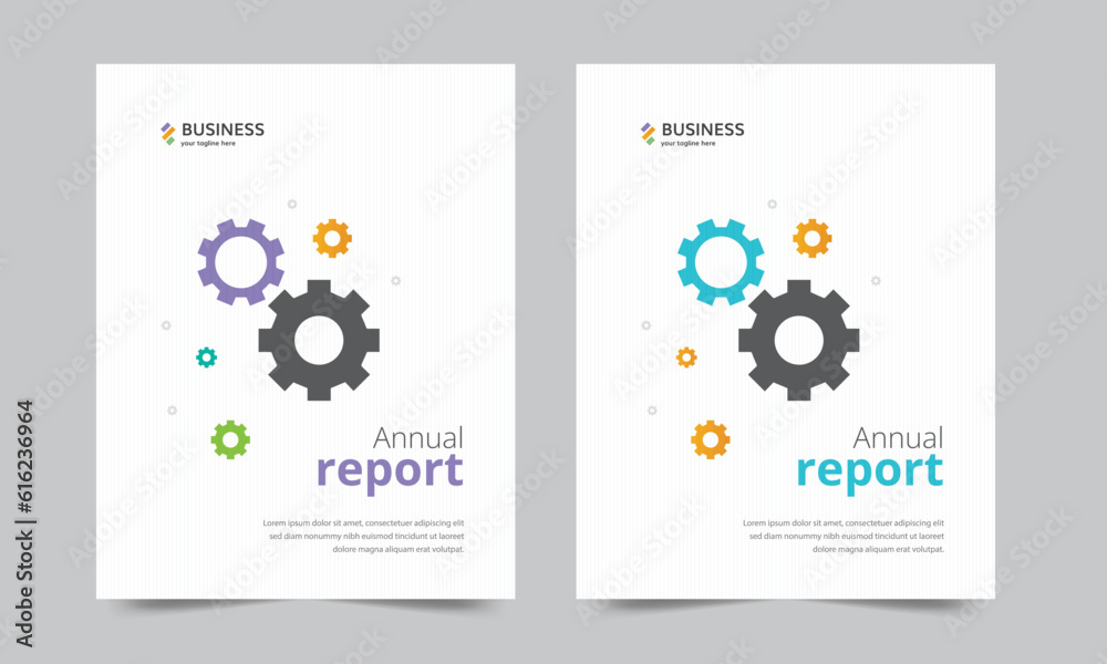 Annual report and business catalog, cover design template