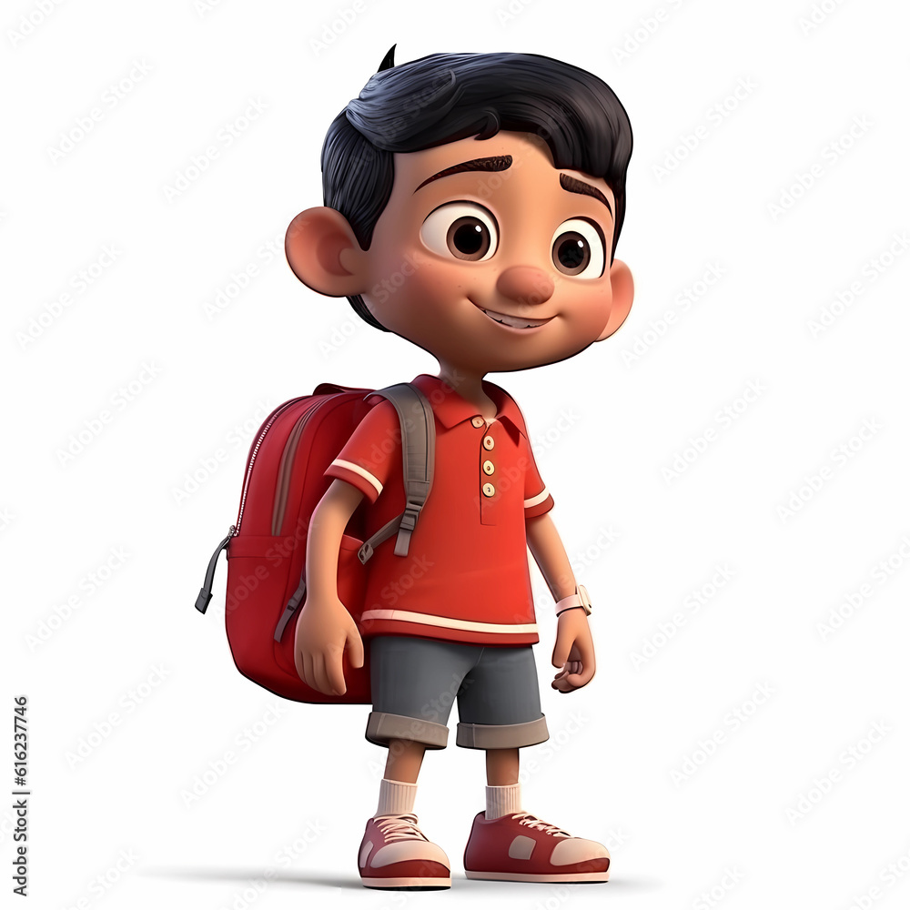 Criança 3d feliz isolada de volta as aulas Criança 3d feliz isolada de volta as aulas