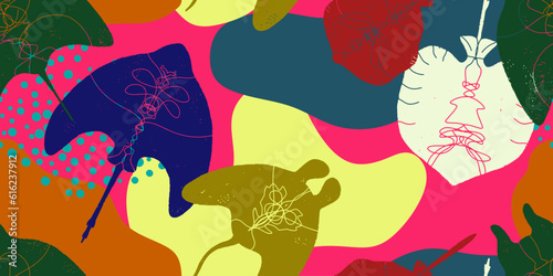 Abstract stingray pattern. Vector seamless pattern for design, print, fabric, wallpaper, textile, paper, etc.