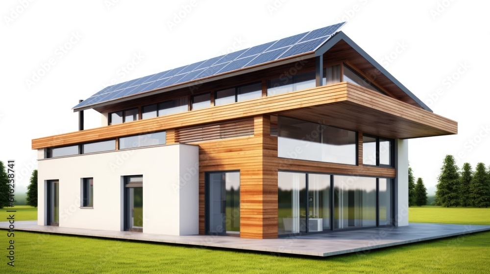 solar panels on a roof, ai generative