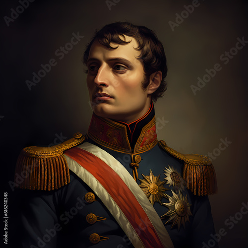 Napoleon Bonaparte French Emperor Portrait. Famous person.