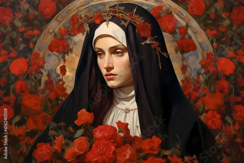 Portrait of Saint Rosalia. Famous Saint in Italian Religion and Culture. photo