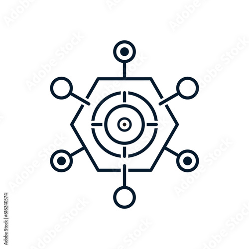 The concept of digital control, multifunctionality. Vector icon isolated on white background.