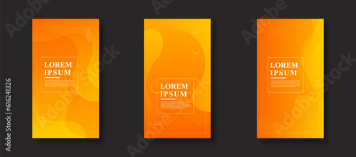 Creative Story Package background . full of colors, gradation bright orange and yellow  , wave , trendy, eps 10