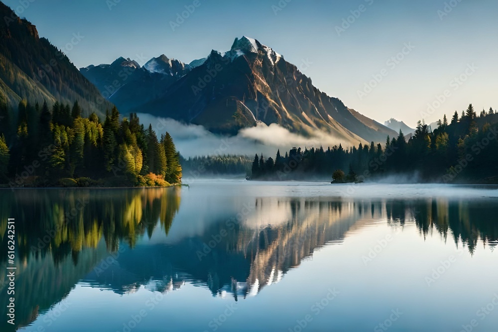 lake reflection generated Ai.