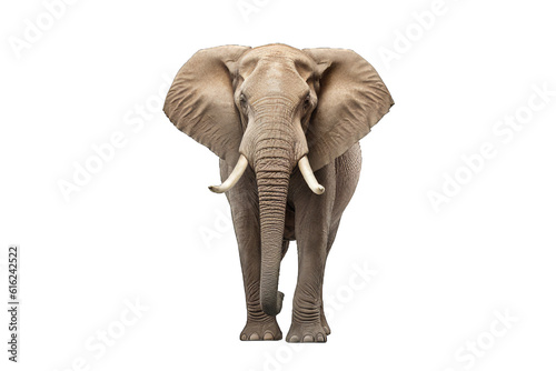Illustration of an elephant, PNG transparent background, isolated on white, by Generative AI © steffenak