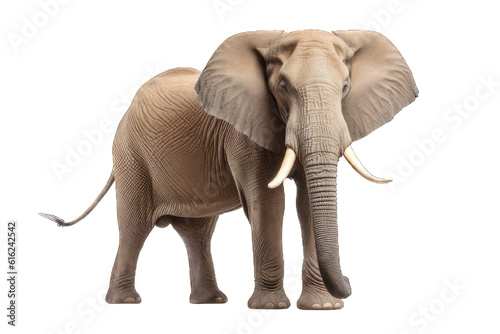 Illustration of an elephant, PNG transparent background, isolated on white, by Generative AI