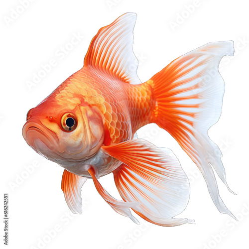 Illustration of a fish, PNG transparent background, isolated on white, by Generative AI