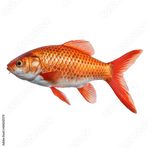 Illustration of a fish, PNG transparent background, isolated on white, by Generative AI
