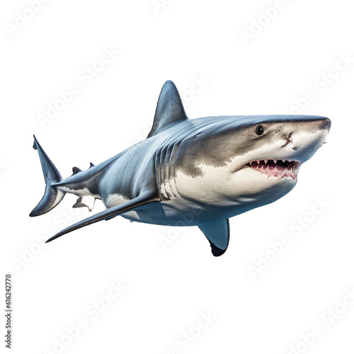 Illustration of a shark  PNG transparent background  isolated on white  by Generative AI