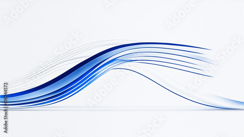 Abstract single blue line on a white background generative ai