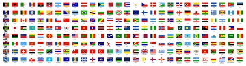 All national flags of the world with names - high quality vector flag. Vector 10 eps.