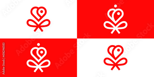 hampers love, gift love location logo design icon symbols vector illustration.